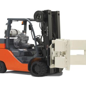 Toyota forklift with clamp for paper roll handling