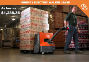 Toyota electric pallet jack special $1 lease