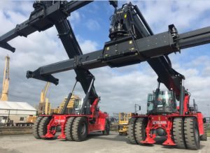 Two Kalmar reachstackers