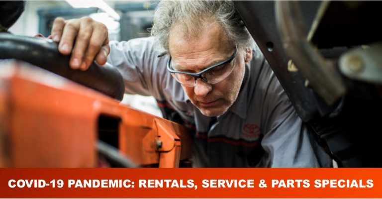 Blog post - Forklift Rental, Service and Parts Specials to Help During the COVID-19 Pandemic