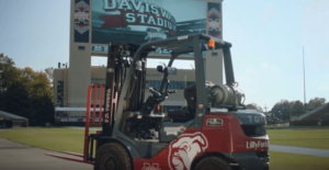 Toyota forklifts meets college football.