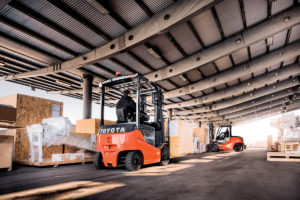 Toyota's product introduction includes a range of new forklifts and warehousing solutions.