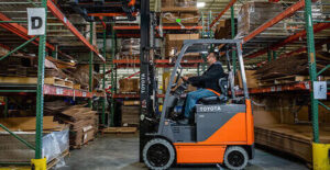 Toyota forklift in a warehouse