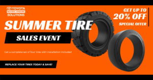 Summer tire sale image with two tires